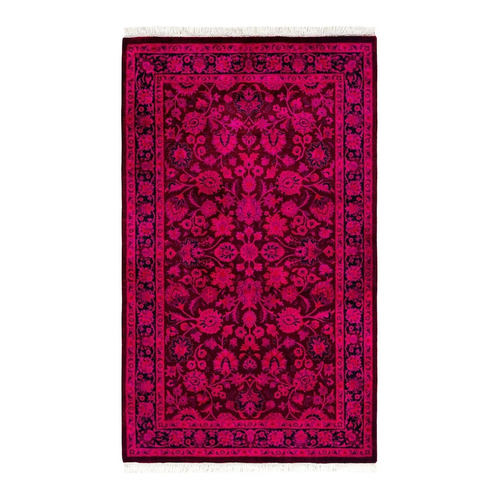 Overdyed, One-of-a-Kind Hand-Knotted Area Rug - Pink - 3' 2" x 5' 3"