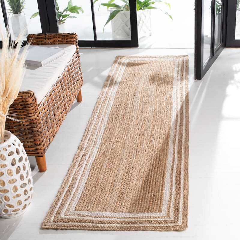 SAFAVIEH Handmade Natural Fiber Zariah Jute Rug - 2'3" x 8' Runner - Natural/Ivory