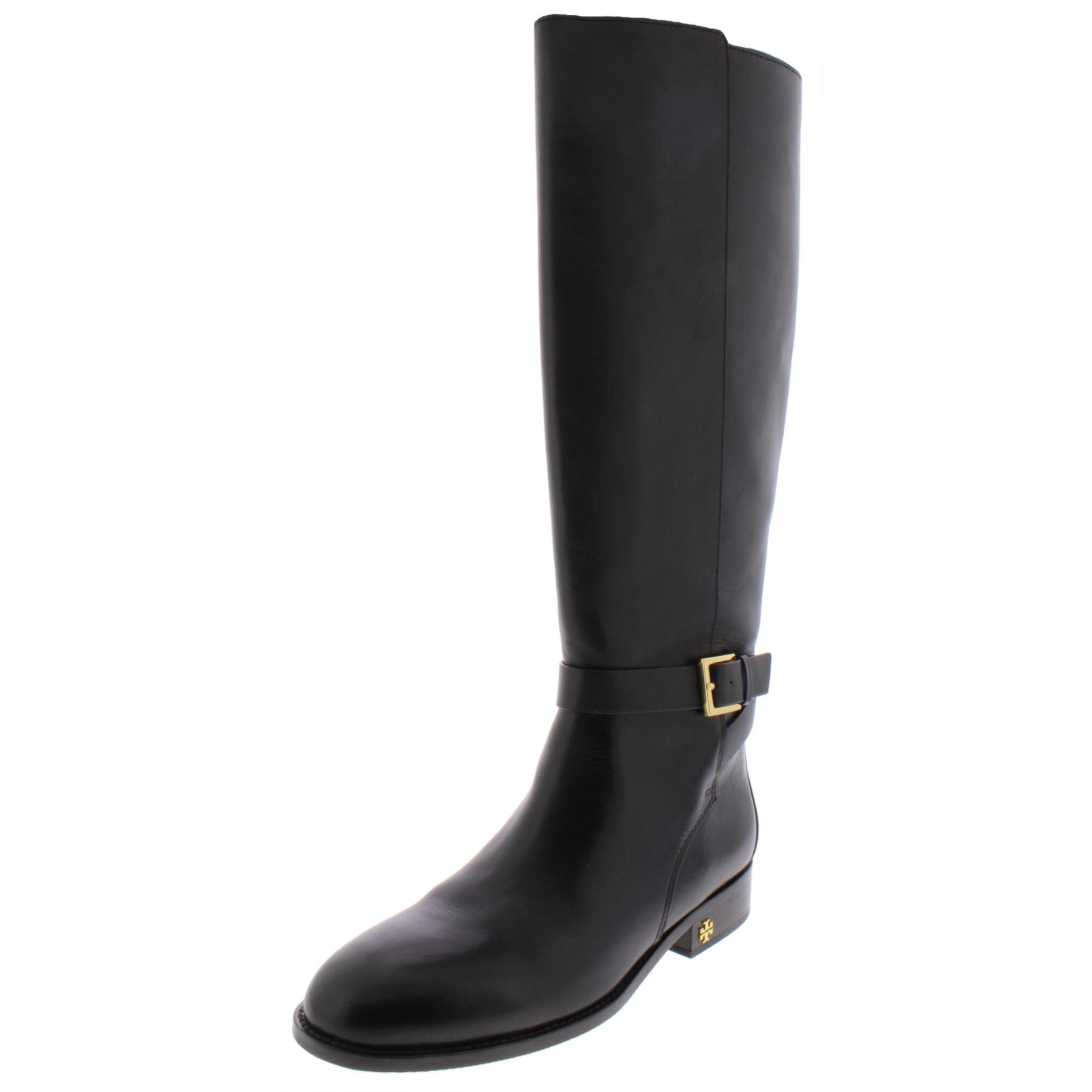 tory burch women's brooke round toe leather riding boots