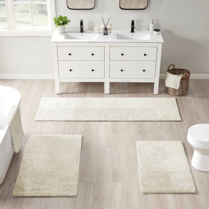 Beautyrest Plume Feather Touch Reversible Bath Rug - 21x34" - Ivory