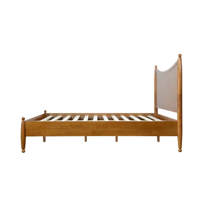 Christopher Knight Home - Classic Transitional Wooden Platform Bed with Curved Headboard