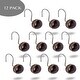 preview thumbnail 4 of 5, Creative Scents Dublin Brown Shower Curtain Hooks - Set of 12
