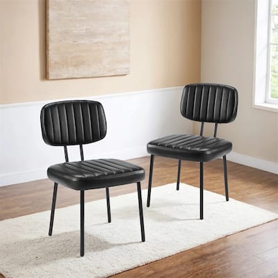 Dining Chairs Set of 2, Upholstered Faux Leathe Kitchen Dining Room Accent Chairs for Kitchen, Living Room
