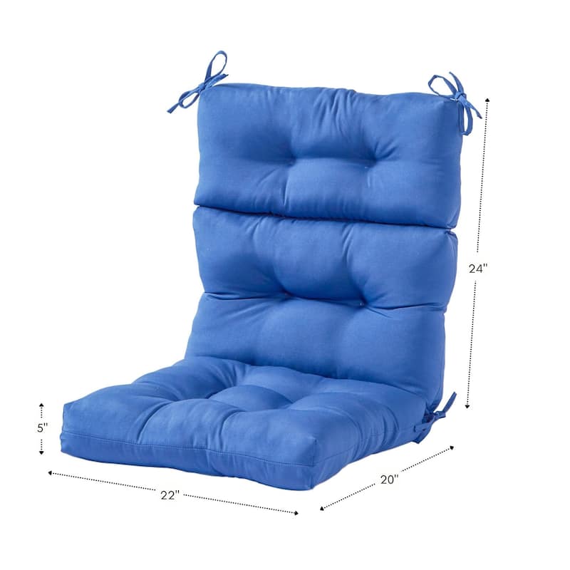 44-in x 22-in Solid Color Outdoor High-back Chair Cushions (Set of 2) (Cushions Only)