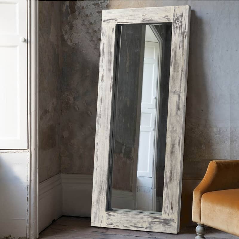 Vintage Wood Framed Dressing Mirror Floor Mirror Farmhouse