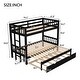 preview thumbnail 4 of 24, Twin Over Pull-Out Bunk Kids Bed with Trundle, 4-Beds, Safety Rails, Wheeled Design, Espresso