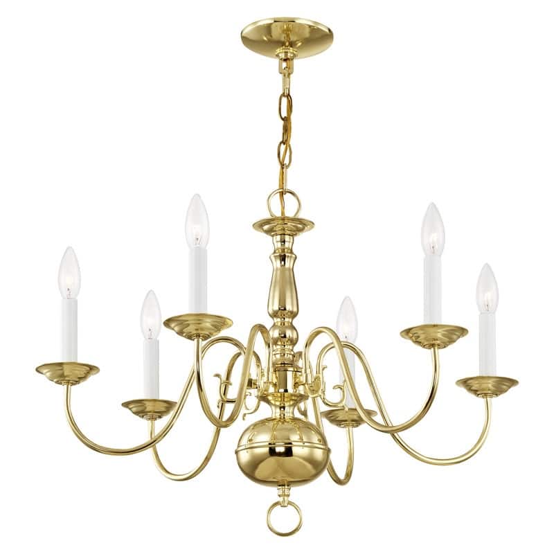 Livex Lighting 6-light Polished Brass Chandelier - 24" DIA X 18" H