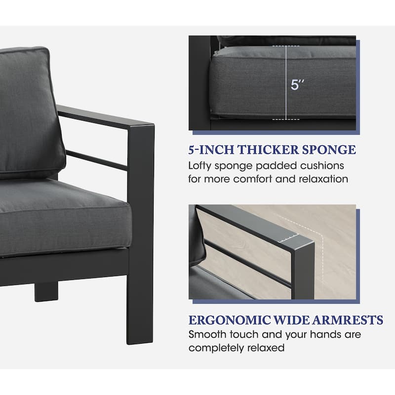 Royalcraft 5 pcs Aluminum Outdoor Patio Conversation Set