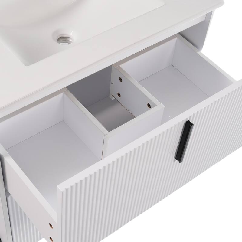 Christopher Knight Home - Callidora 30" Bathroom Vanity with Ceramic Sink and Full-Extension Drawers