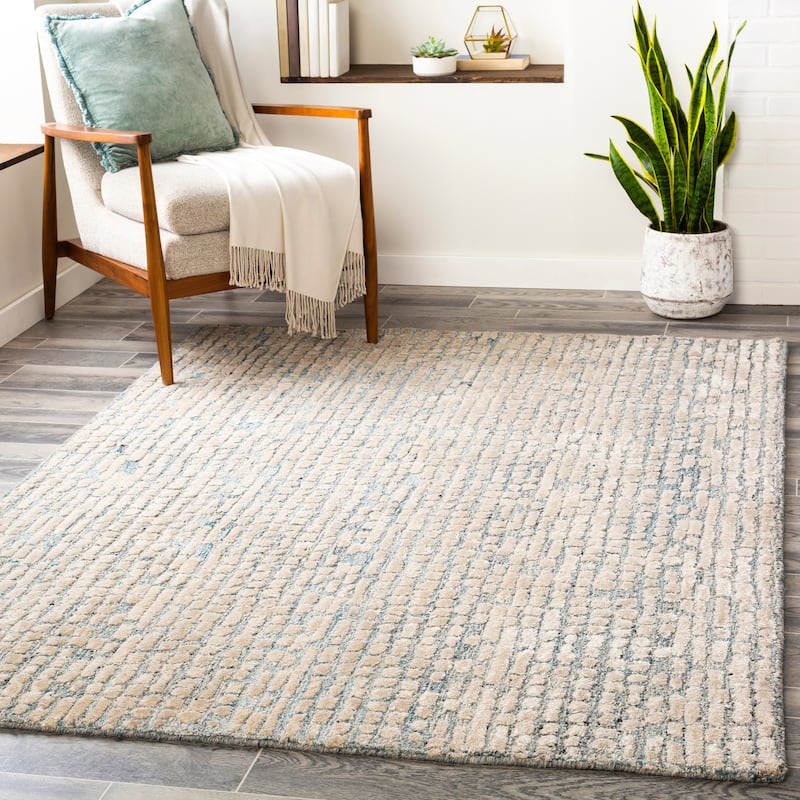 Izara Modern Textured Area Rug - 4' x 6' - Sage/Grey