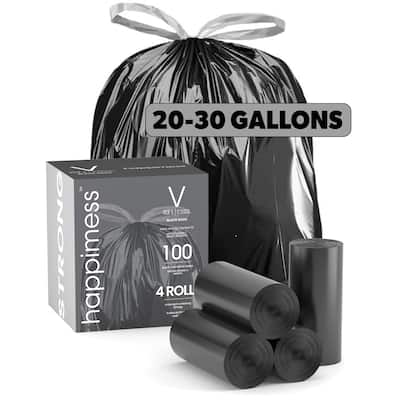 happimess, 30 Gallon Drawstring Unscented Trash Can Liner