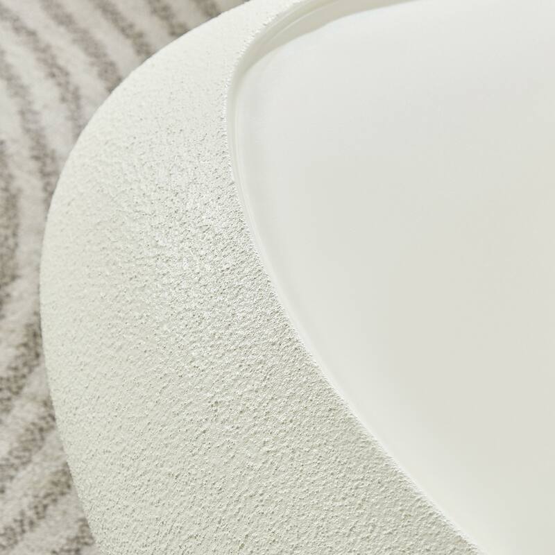 47.24" Fiberglass Oval Faux Matte Rocks Coffee Table