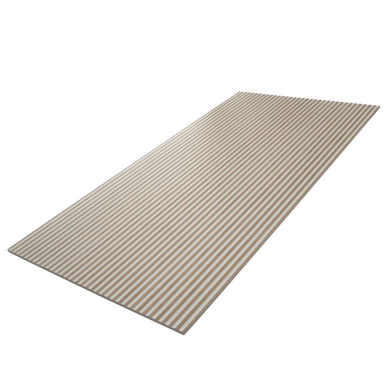 Bois 24x48 Warm White Taupe Ceramic Large Format Fluted Wall Tile (15.5 sq ft/case) - 2 Pack