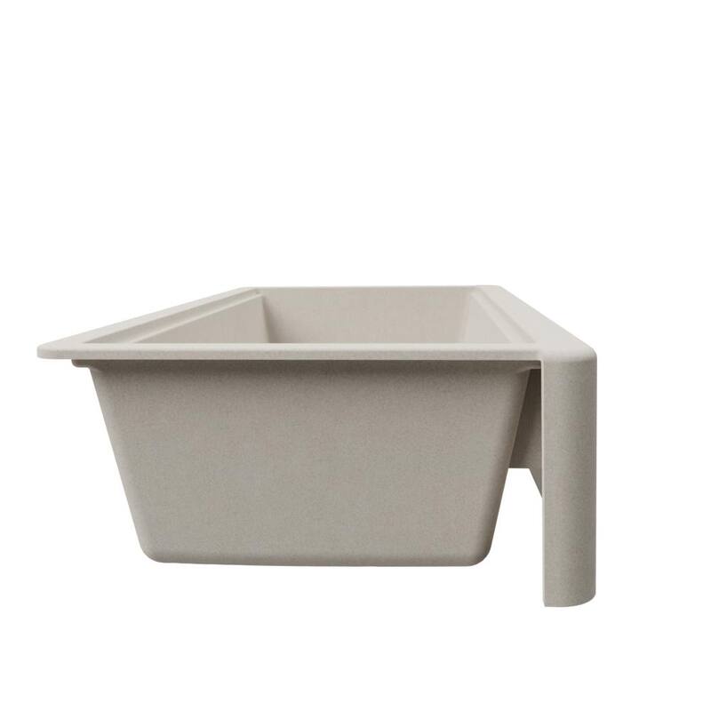 Self-Trimming Quartz Composite 36" Farmhouse Double Bowl Kitchen Sink