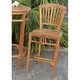 preview thumbnail 3 of 3, Chic Teak Orleans Teak Wood Indoor/ Outdoor Bar Stool Chair