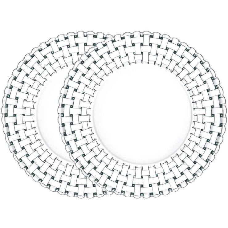 Nachtmann Set of 2 Bossa Nova Crystal Plates - Charger 12" - 2 Piece