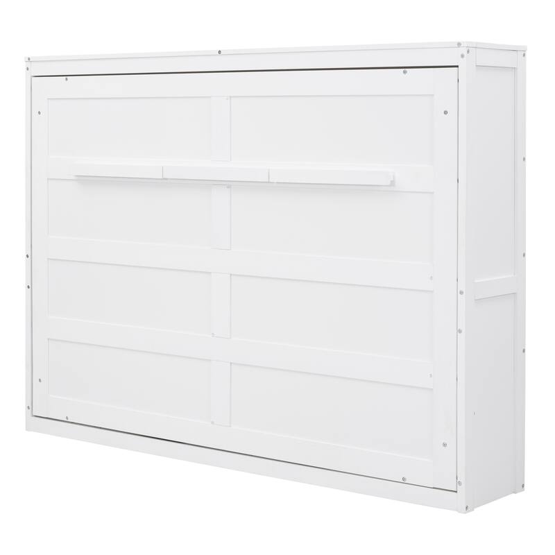 Queen Smart Murphy Bed with Tiered Storage Cabinet