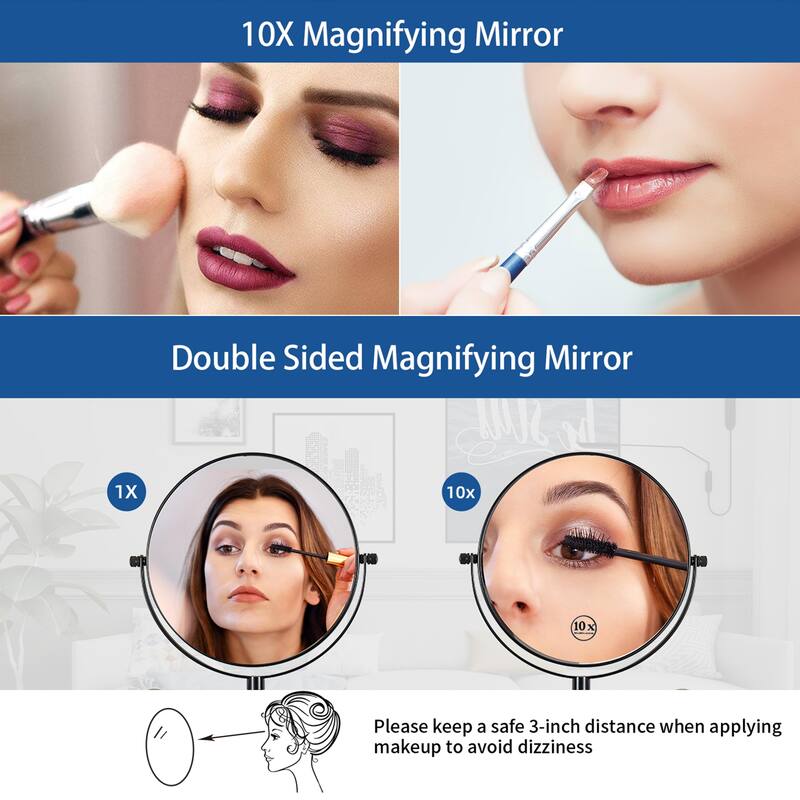 Hansabenne 8" x 8" Wall Mounted Makeup Mirror Double Sided Magnifying Mirror