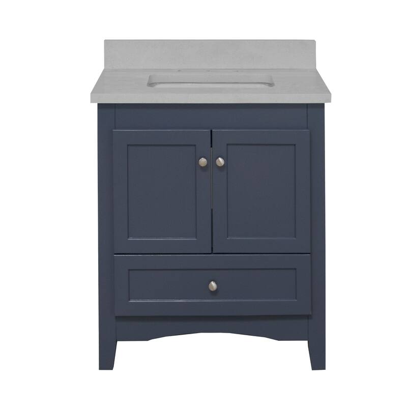 KitchenBathCollection Abbey 30" Bathroom Vanity with Quartz Top