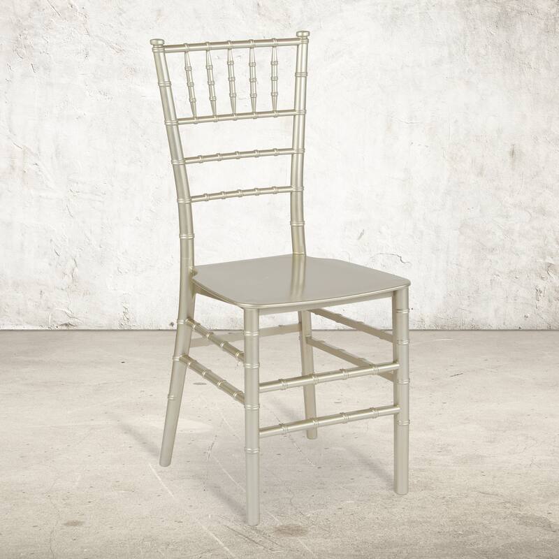 Resin Stackable Chiavari Chair - 15"W x 18.75"D x 35"H - 15"W x 18.75"D x 35"H - Champagne