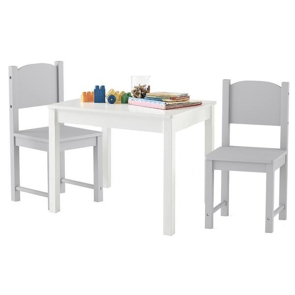 Kid S Table And 2 Chairs Set Solid Hard Wood Sturdy Child Table And Chairs Overstock 21957594