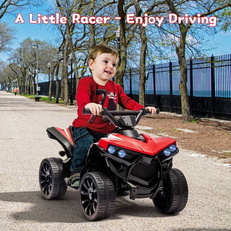 Kids ATV 4 Wheeler with LED Lights - Red
