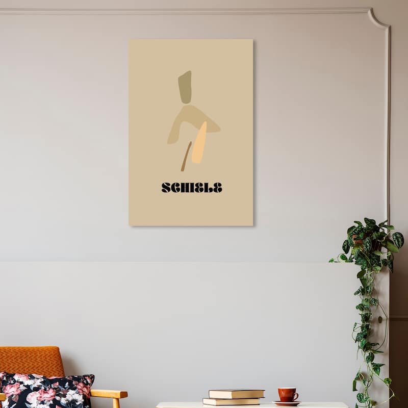 Wynwood Studio Canvas Abstract Egon Schiele Summary Brown and Tan Modern & Contemporary Wall Art Canvas Print - 30 x 20