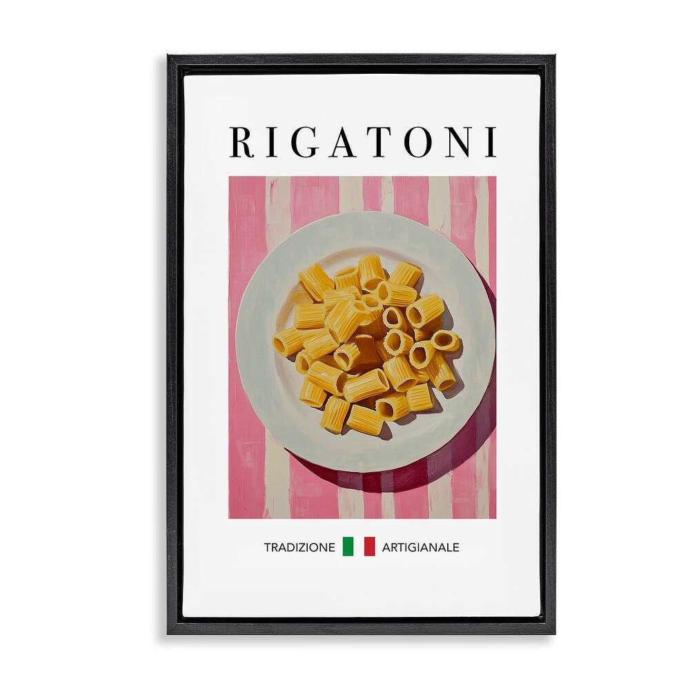 Stupell Traditional Rigatoni Pasta Framed Floater Canvas Wall Art Design By Andreas Magnusson