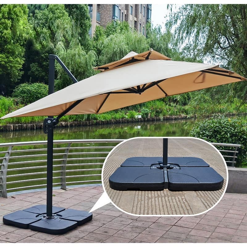 20" Square 4 Pieces Plastic Base for Cantilever Umbrella
