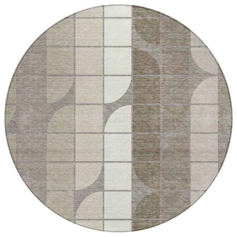 Machine Washable Indoor/ Outdoor Modern Finch Chantille Rug