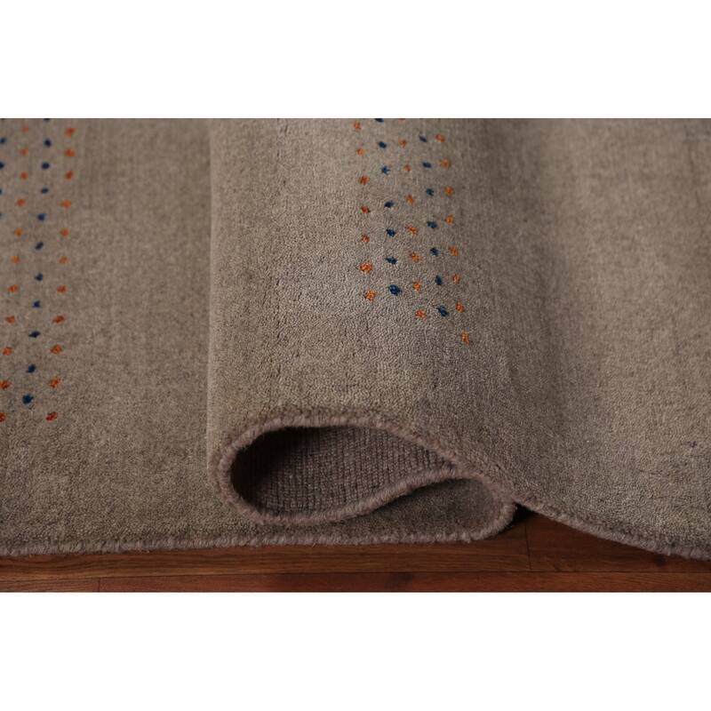 Tribal Gabbeh Oriental Rug Hand-Knotted Multi-Color Wool Carpet - 5'9" x 8'0"