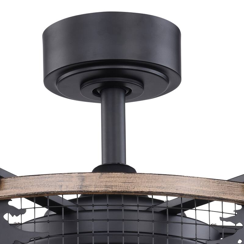 Kodiak 21" Rustic Cage Ceiling Fan with Light Kit and Remote