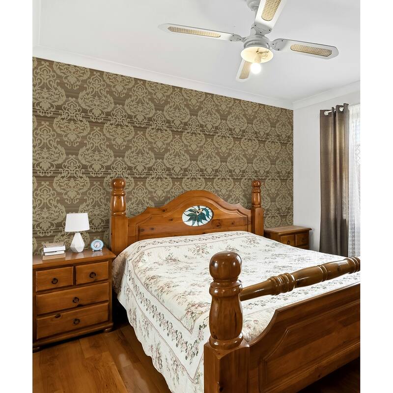 Seabrook Designs Juniper Lined Damask Unpasted Wallpaper