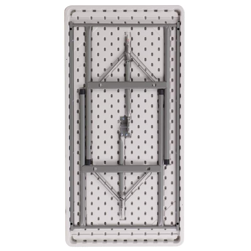 24"W x 48"D White Plastic Folding Indoor-Outdoor Training Table