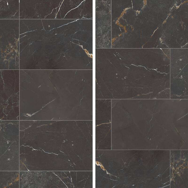Merola Tile Reve Noir 11-3/4" x 23-1/2" Porcelain Floor and Wall Tile