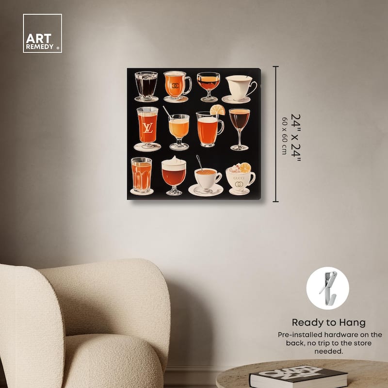 Glam Coffee Drink Collection Canvas by Art Remedy, Gallery Wrapped