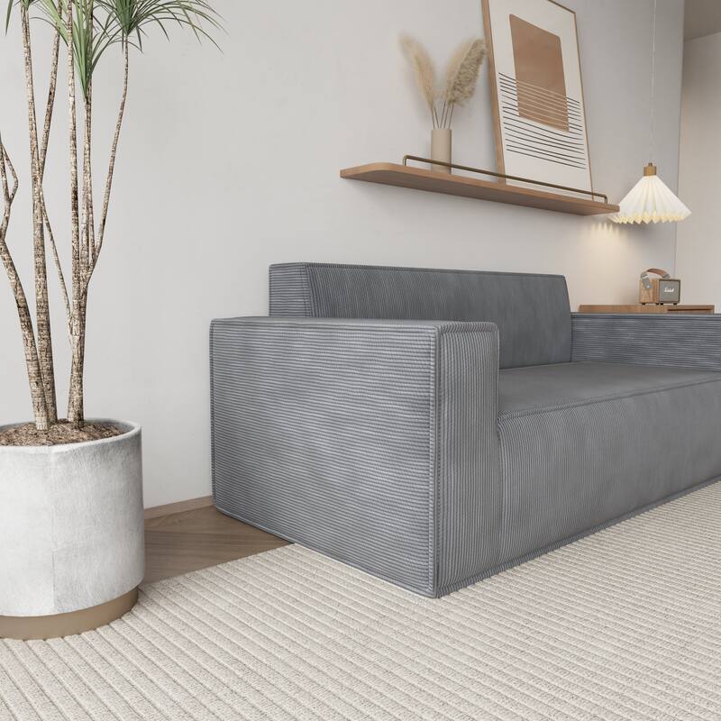 Memory Foam Deep Seat Sofa Corduroy 3 Seater Couch for Living Room