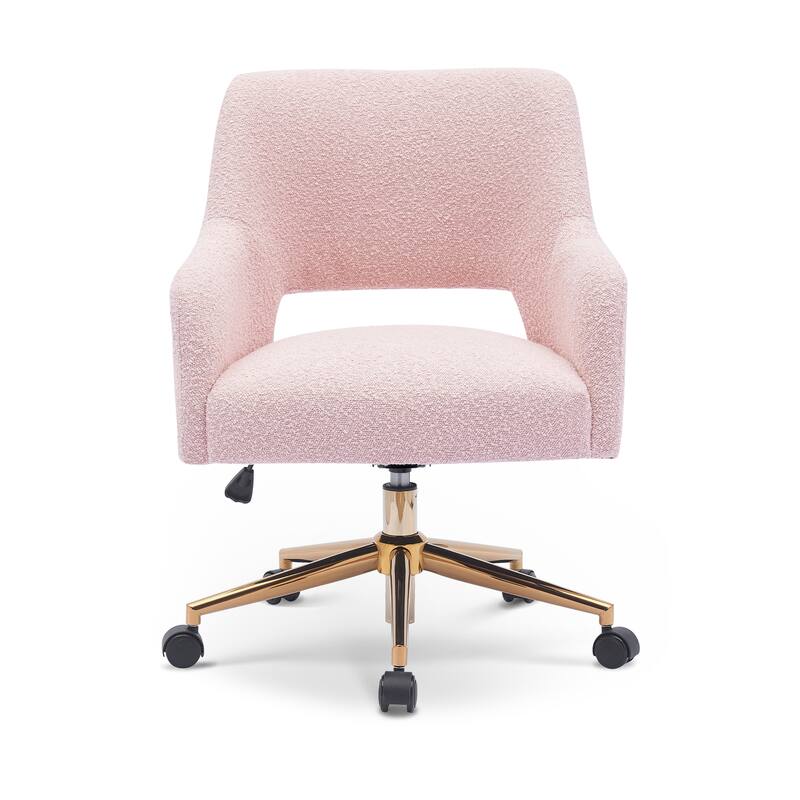 Boucle Upholstered Office/ Desk Chair - Swivel/ Adjustable Height