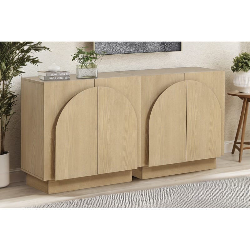 Mid-Century Modern Sideboard Buffet - Light Oak
