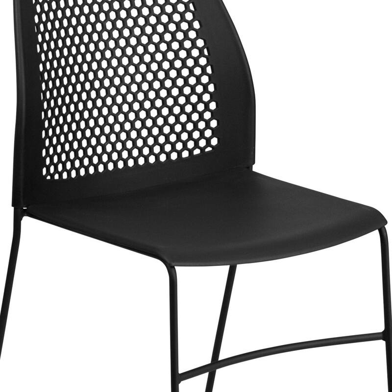 661 lb. Capacity Stack Chair with Air-Vent Back and Powder Coated Sled Base
