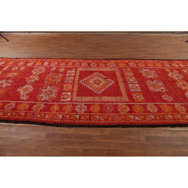Tribal Moroccan Oriental Runner Rug Handmade Wool Carpet - 5'11"x 17'8"