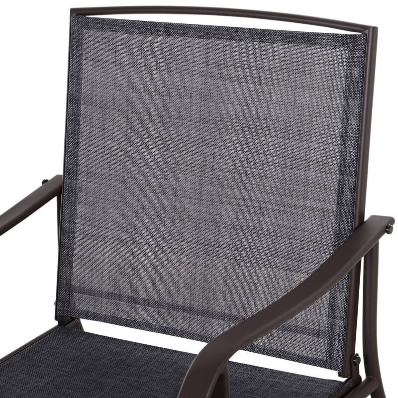 3 Piece Outdoor Glider Chair with Coffee Table Bistro Set, 2 Patio Rocking Swing Chairs
