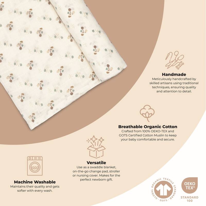 Crane Baby Organic Cotton Bunny Single Swaddle