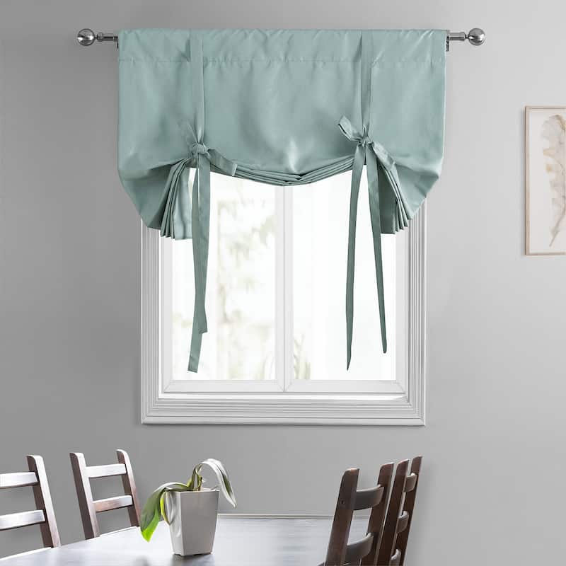 Exclusive Fabrics Vintage Textured Faux Dupioni Silk Tie-Up Window Shade (1 Panel)