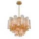 preview thumbnail 3 of 5, Addis 6 Light Aged Brass Chandelier - 19.75"W x 14"H x 19.75"D