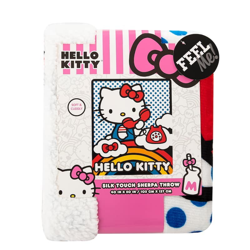 Sanrio Hello Kitty Silk Touch Sherpa Throw Blanket