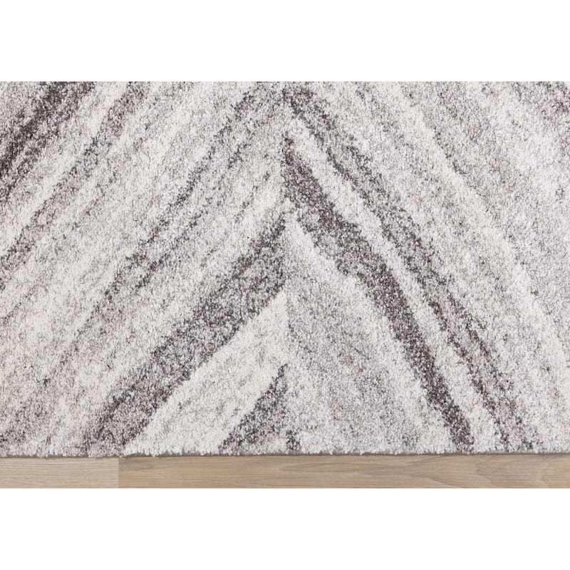 Soft Collection - Grey Textured Diamonds Rug - 5'3" x 7'7"