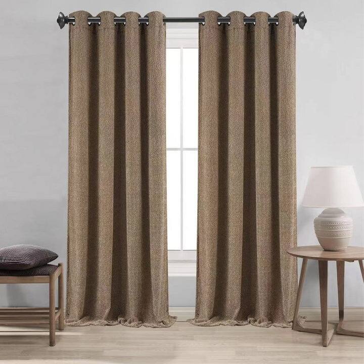 Boucle Textured Grommet Window Curtain Panel, 54x84 Inches - Taupe