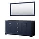 preview thumbnail 16 of 16, Wyndham Collection Avery 72" Double Free Standing Vanity Cabinet - Dark Blue / Polished Chrome Hardware