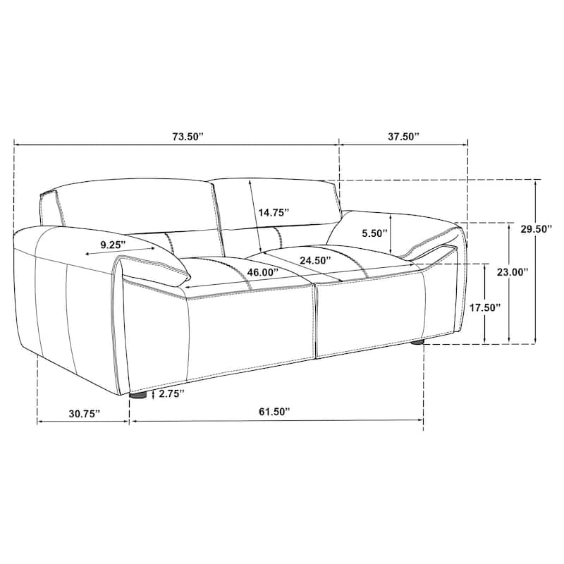 Buxton 2-piece Leather Upholstered Sofa Set